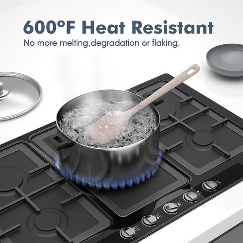 ChefAide Silicone Spatula Set - 5 Pieces with Ergonomic Grip & Heat Resistance Up to 600°F