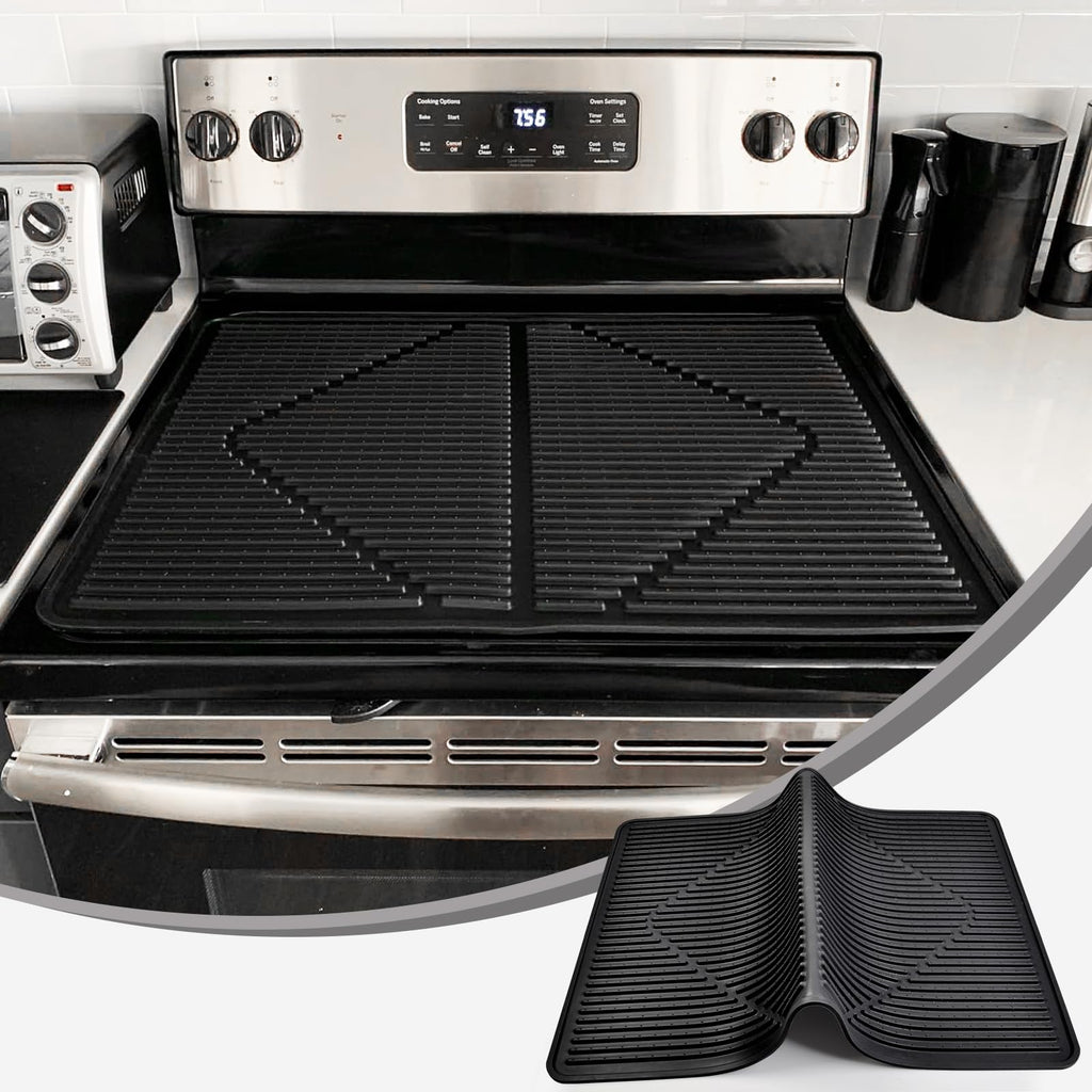KindGa Stove Cover - Stove Top Covers for Electric Stove - More Thick - 28 x 20 Inch Stove Guard Stove Top Protector, Silicone Stovetop Cover Cooktop Mat for Kitchen Glass Stove Top, Counter rv Stove