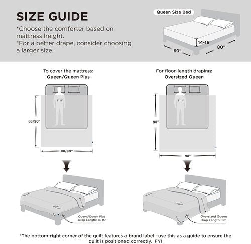 Bedsure Queen Comforter - Ultra-Soft Quilted Down Alternative Duvet Insert | Light Grey, 88x88 In