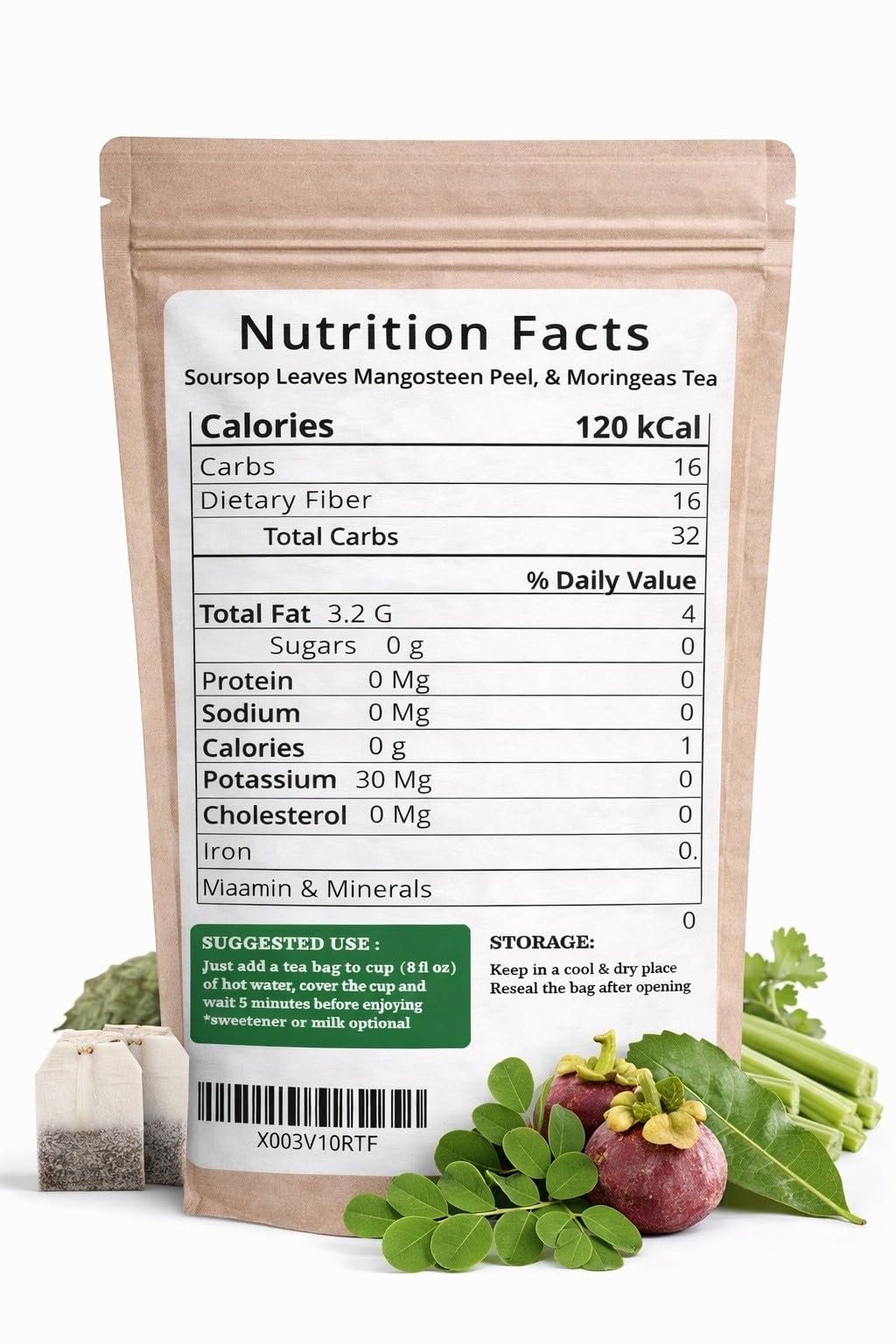 SOURSOP, MORINGA & MANGOSTEEN Peel Tea – 30 Premium Tea Bags