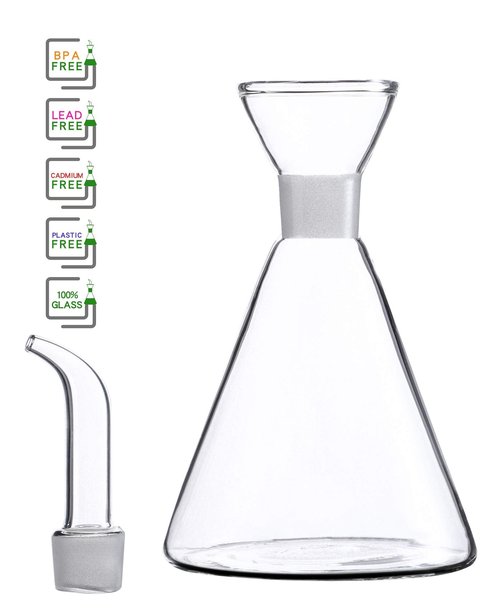 HAIZEEN 9 oz / 250 ml Glass All-Purpose Cruet, Glass Oil Decanter and Cruet (Cone-9 oz, Smooth surface)