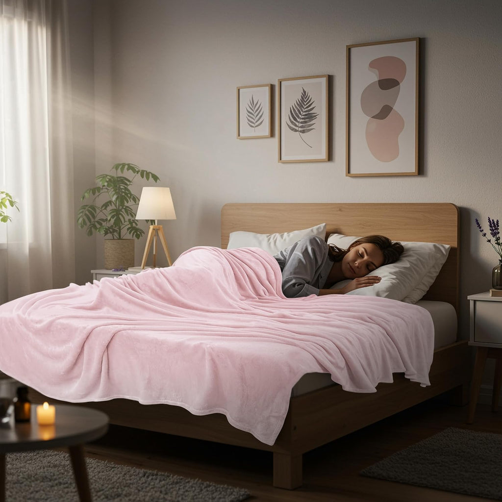 Utopia Bedding Fleece Blanket - King Size Pink 300GSM Luxury Soft Microfiber | Anti-Static (90x102 Inch)
