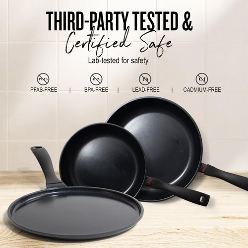 Alva Energy 8" Ceramic Nonstick Frying Pan – Made With No PTFE, PFOA, PFAS, Lightweight, Easy to Clean, Induction, Scratch-Resistant, Heats Evenly for Everyday Cooking