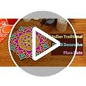 Reusable Wooden Rangoli Mat - 12x12 Inch Decorative Floral Board for Diwali