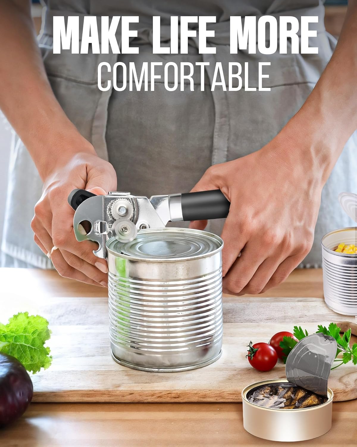 Skiennix Multifunctional Can Opener - Durable Heavy-Duty Handheld Tool for Seniors | Black