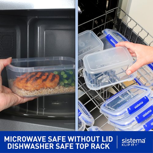 Sistema KLIP IT Food Storage Container, 5 L, Airtight & Stackable, BPA-Free, Clear with Blue Clips
