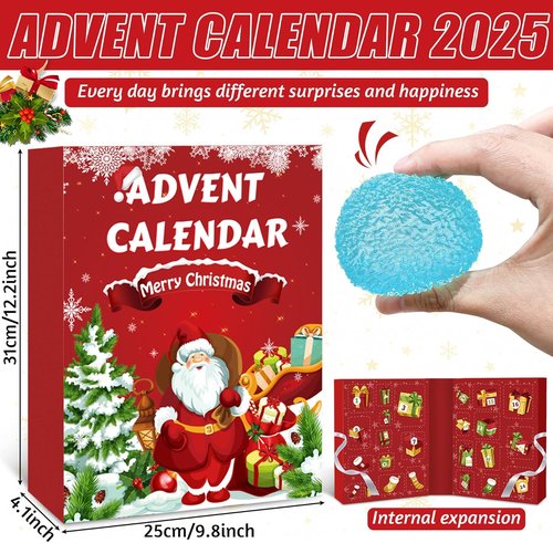 Advent Calendar 2025 - 24 Days of Kawaii Squishies & Sensory Fidget Toys for Kids & Adults