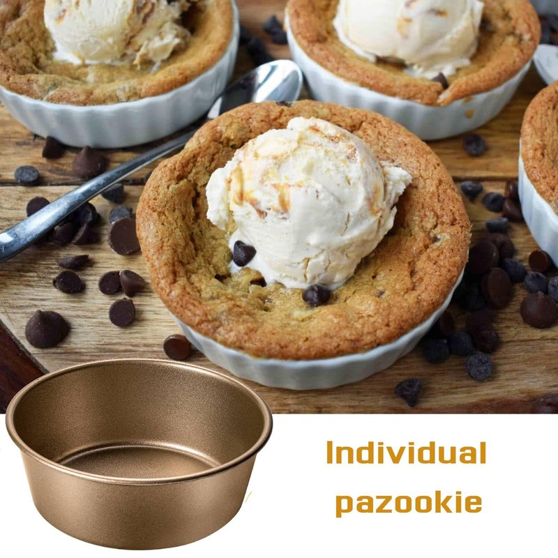 Yomvzake Air Fryer Jumbo Muffin Pan, Egg Cupcake Pan 4 Inch Air Fryer Hamburger Bun Mold, 6 Pack Non-Stick Egg Baking Pan Individual Pazookie Mini Cake Pans for Baking