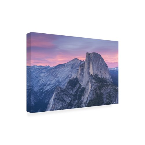 Wrapped Canvas Wall Art - Adam Burton 'Half Dome from Glacier' Wall Art for Living Room, Bedroom, or Office Décor - 22x32