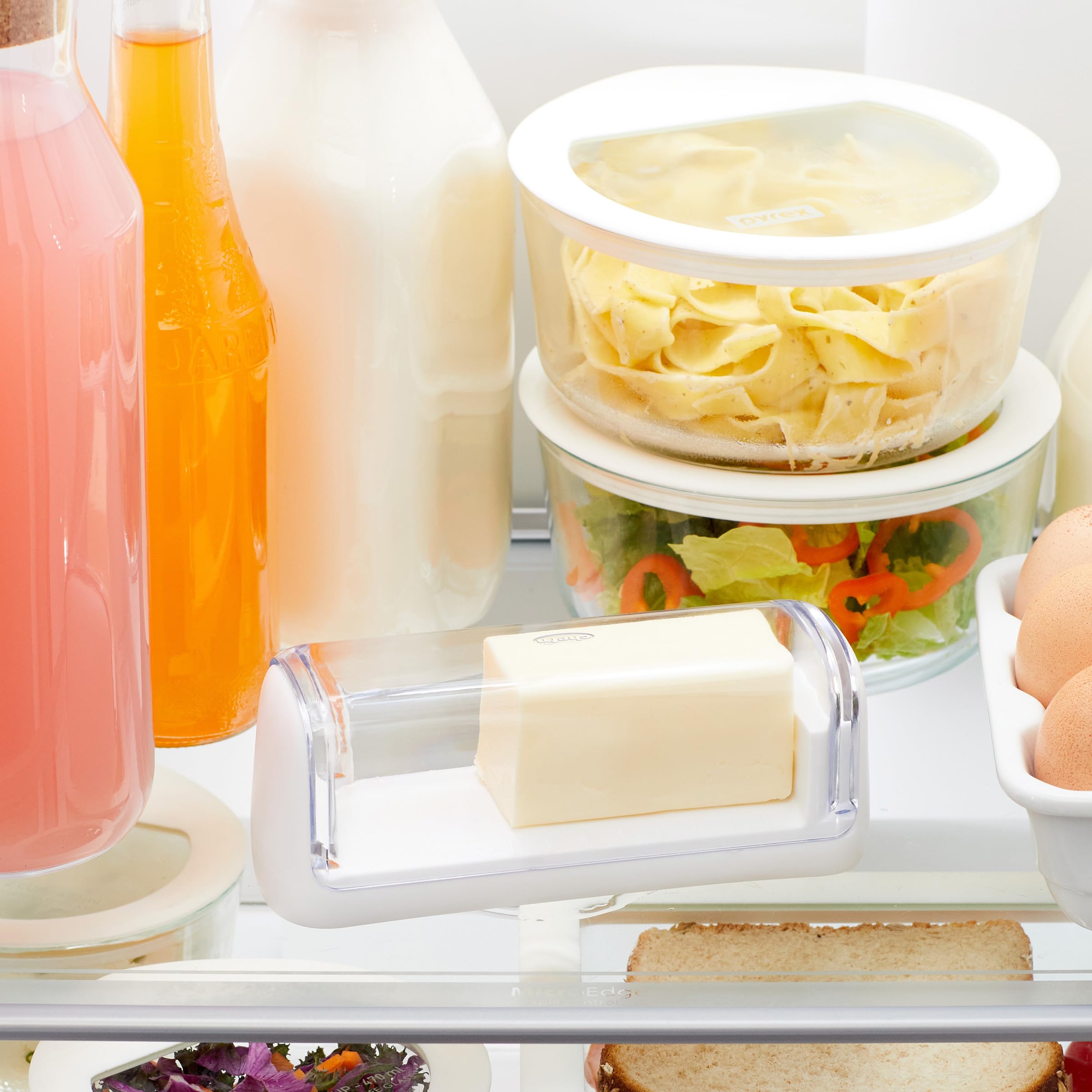 Chef’n Slice'n Store Butter Dish with Built-In Slicer Lid – Fits Long & Short Sticks, Measurement Marks Included – Keeps Butter Fresh & Ready to Slice