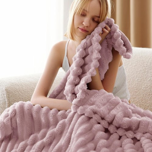 Bedsure GentleSoft Pink Fleece Blanket - Cozy Throw for Women & Girls | Perfect Home Decor, 50x60 Inches