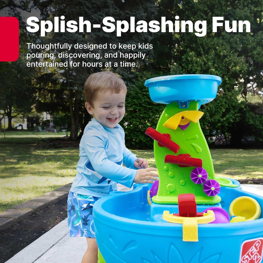 Step2 Rain Showers Water Table - Engaging Sensory Playset for Kids 1.5+ Years - Blue & Green, 13 Accessories