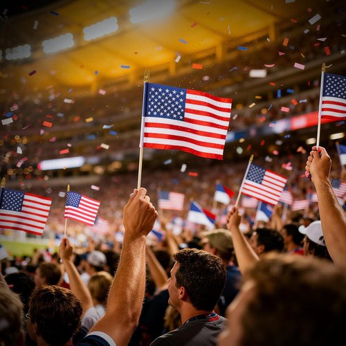 HOOSUN Mini American Flags on Stick - 12 Pcs 4''x6'' USA Flags for 4th of July & Memorial Day Decor