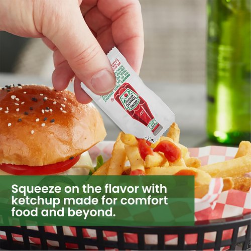 Concession Essentials Ketchup and Mustard Packets, 200 Count, 100 Each Flavor, 0.2-0.3 Oz with 5 Wooden Spreaders