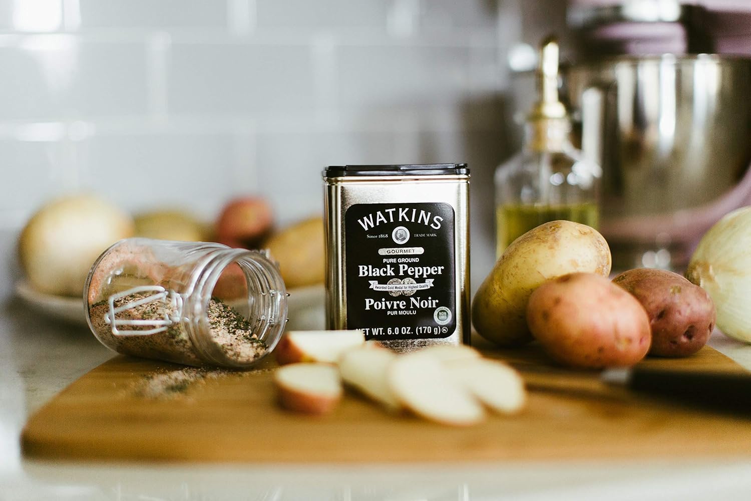 Watkins Gourmet Pure Ground Black Pepper - 6 oz Tin for Flavorful Cooking | 1-Pack