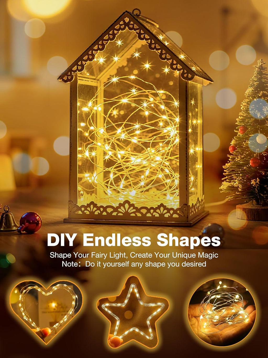 Skiennix 50-Pack Fairy Lights - 7ft Battery Operated Twinkle Lights with Timer | Warm White Decor for Christmas Trees, Parties & DIY Projects