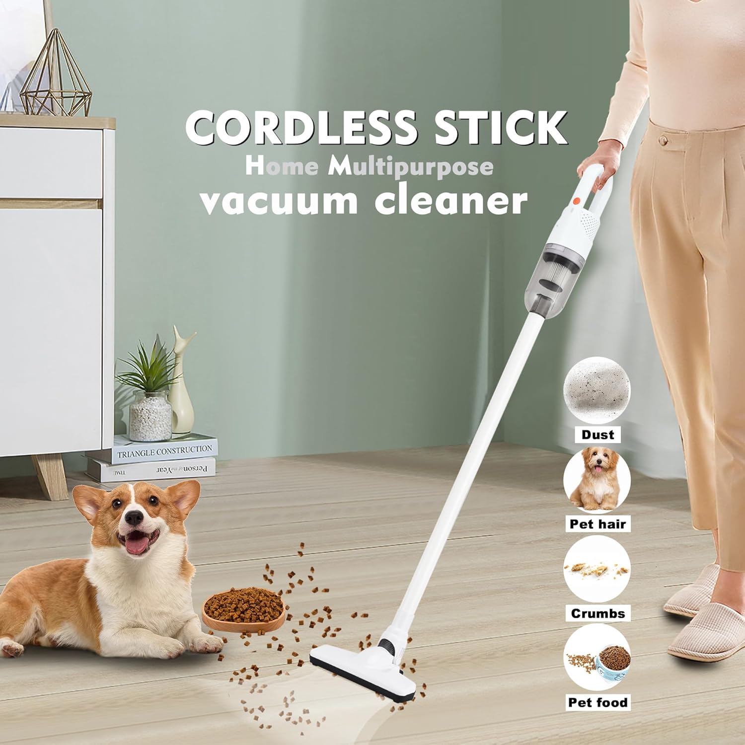 Skiennix 6-in-1 Lightweight Stick Vacuum Cleaner - 100W Powerful Motor | Portable Handheld for Hard Floors & Carpets