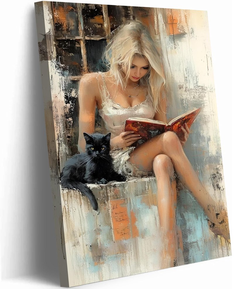 RDXLTOFO Reading Corner Art Print: Book Lover Poster for Home Library & Office, book nook decor,Framed Literary Wall Decor, Gift for Bookworms(24inx36In)