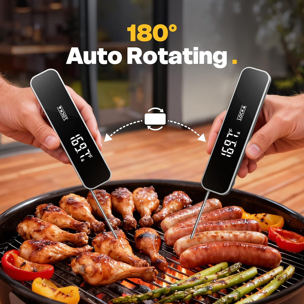 Skiennix 0.3S Professional Instant Read Meat Thermometer - Digital Cooking & BBQ Thermometer | Essential Kitchen Gadget in Grey
