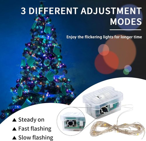 Fairy Lights 7Ft | 20 LED Twinkle String Lights - Battery Operated & Waterproof for Parties & Weddings (Rainbow-Pastel)