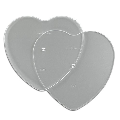 CAKESAFE – 2-8.25” Heart Shaped Clear ¼” Acrylic Disks – Perfect Icing Tool to Smooth the Buttercream on Your Cakes