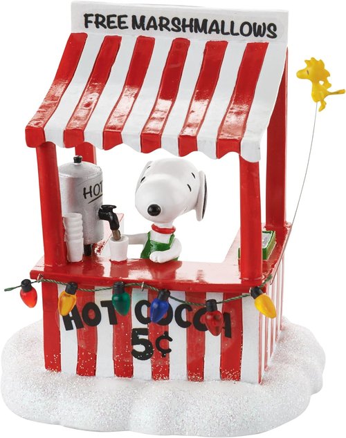Department 56 Peanuts Village Snoopy's Cocoa Stand Accessory - 4.13 Inch Polyresin Decor