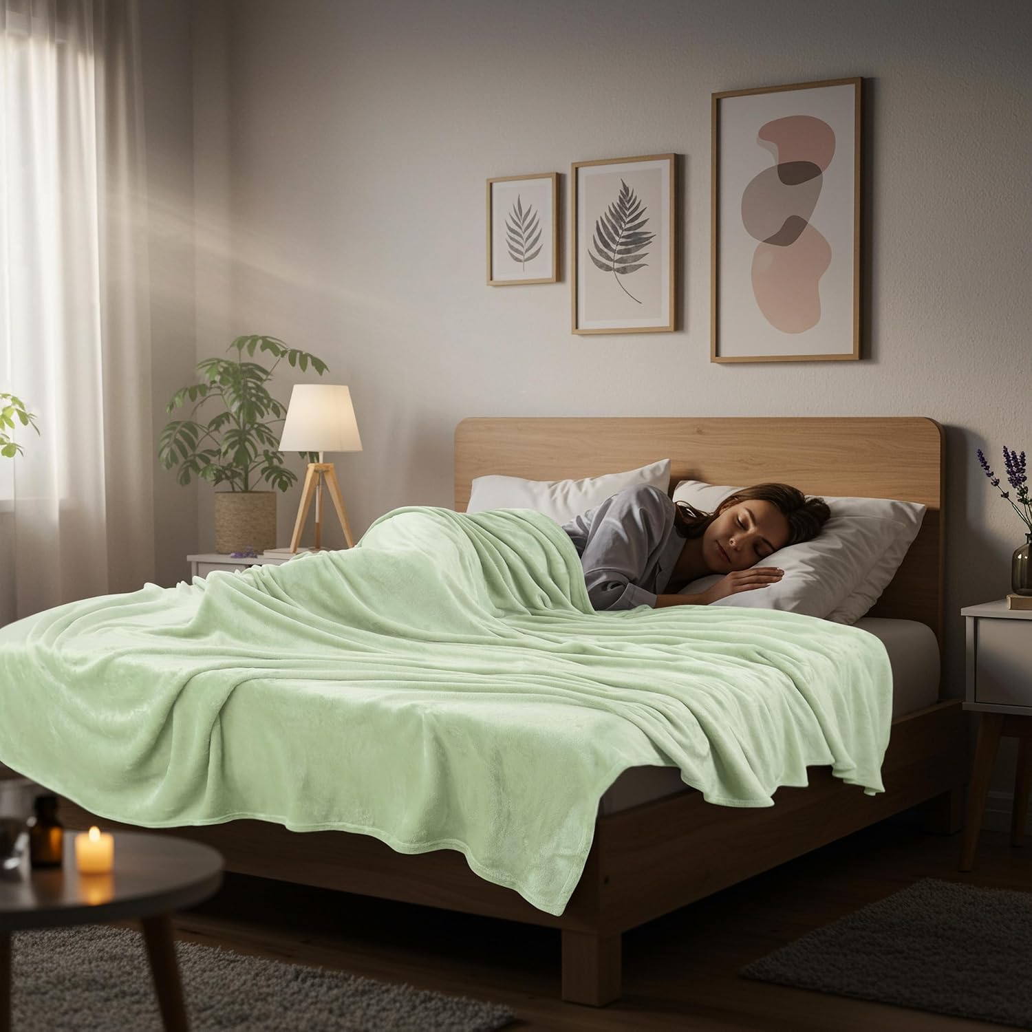 Utopia Bedding Fleece Blanket - King Size Sage Green 300GSM Luxury Soft Microfiber (90x102 Inch)