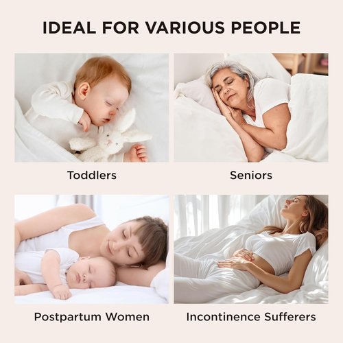 Bedsure Waterproof Mattress Protector - Quilted Fitted Pad for Queen Size Beds, Noiseless & Machine Washable, White, 60x80 Inches