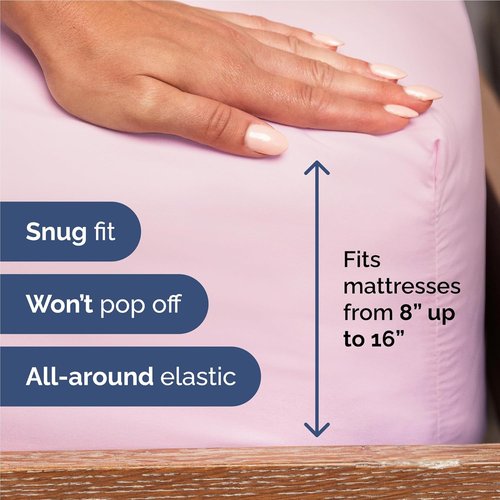 Comfy Breathable Cooling Bed Sheets Set by [Brand Name] - Luxury 4 Piece Full Size Sheet Set - Soft, Wrinkle-Free, Deep Pockets - Light Pink