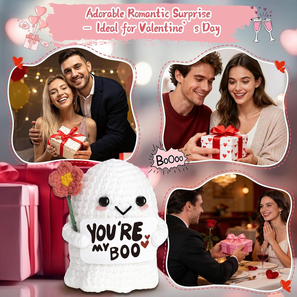 You're My Boo Crochet Ghost - Cute Anniversary Gift for Him/Her | Perfect for Valentine's Day & Halloween