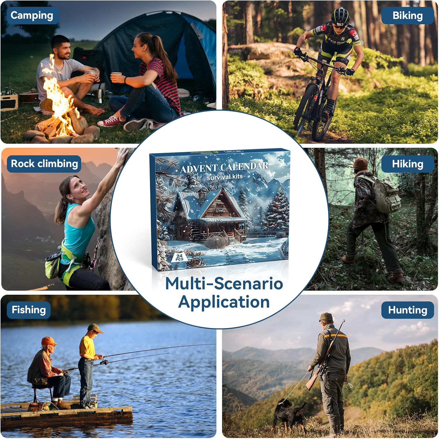 Survival Advent Calendar 2025 - 24-Day Countdown Gift Box for Adults & Outdoor Enthusiasts
