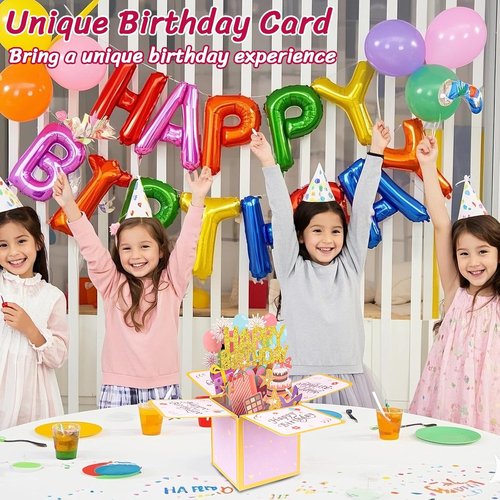 3D Pop Up Birthday Card - Handmade Greeting Card Gift Box with Envelope | Unique Fun Gift for All Ages