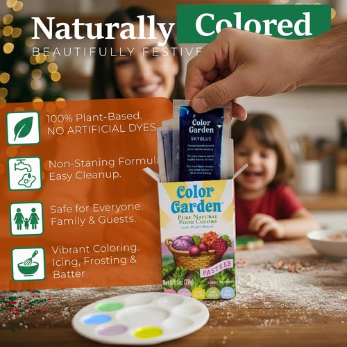 Color Garden Pure Natural Food Coloring - Plant-Based Vegan Non-Toxic Liquid Dye | 5 ct 1 oz Pastels