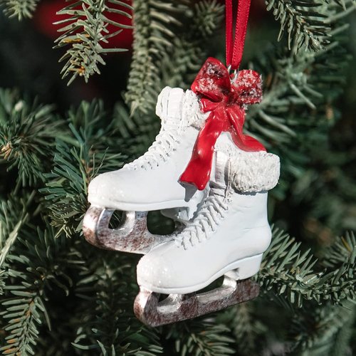 Braxio Decorative Ice Skate Christmas Ornament - 3.46 Inch Hanging Figurine for Holiday Tree