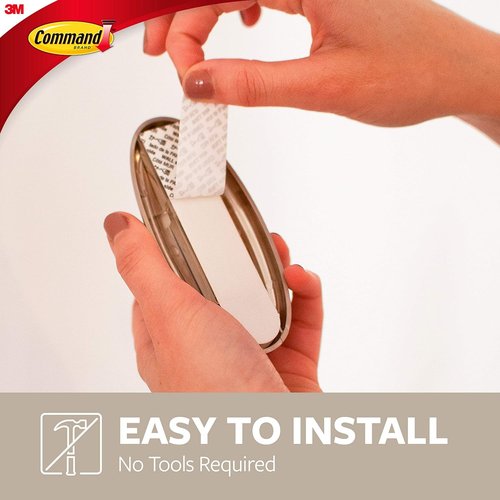 3M Command Large Plastic Hook - Brushed Nickel Finish for Easy Hanging Solutions