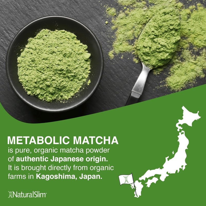 Naturalslim Japanese Organic Matcha Powder Green Tea - Metabolic Pure Japanese Matcha Tea Superfood with L-Theanine & Antioxidants for Metabolism, Energy, & Concentration - 30g