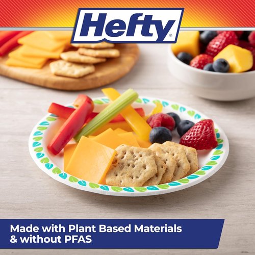Hefty Compostable Small Paper Plates - 6 Inches, Soak-Resistant, Eco-Friendly, 40 Count