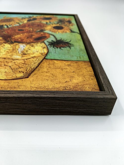 GVS-ART Solid Wood Grain Pattern Floating Frame for 16x20 Artwork Canvas, 7/8" Deep & 1/8“ Space Around For Canvas Painting,Real Solid Wood Canvas Floator Frame 1-Pack