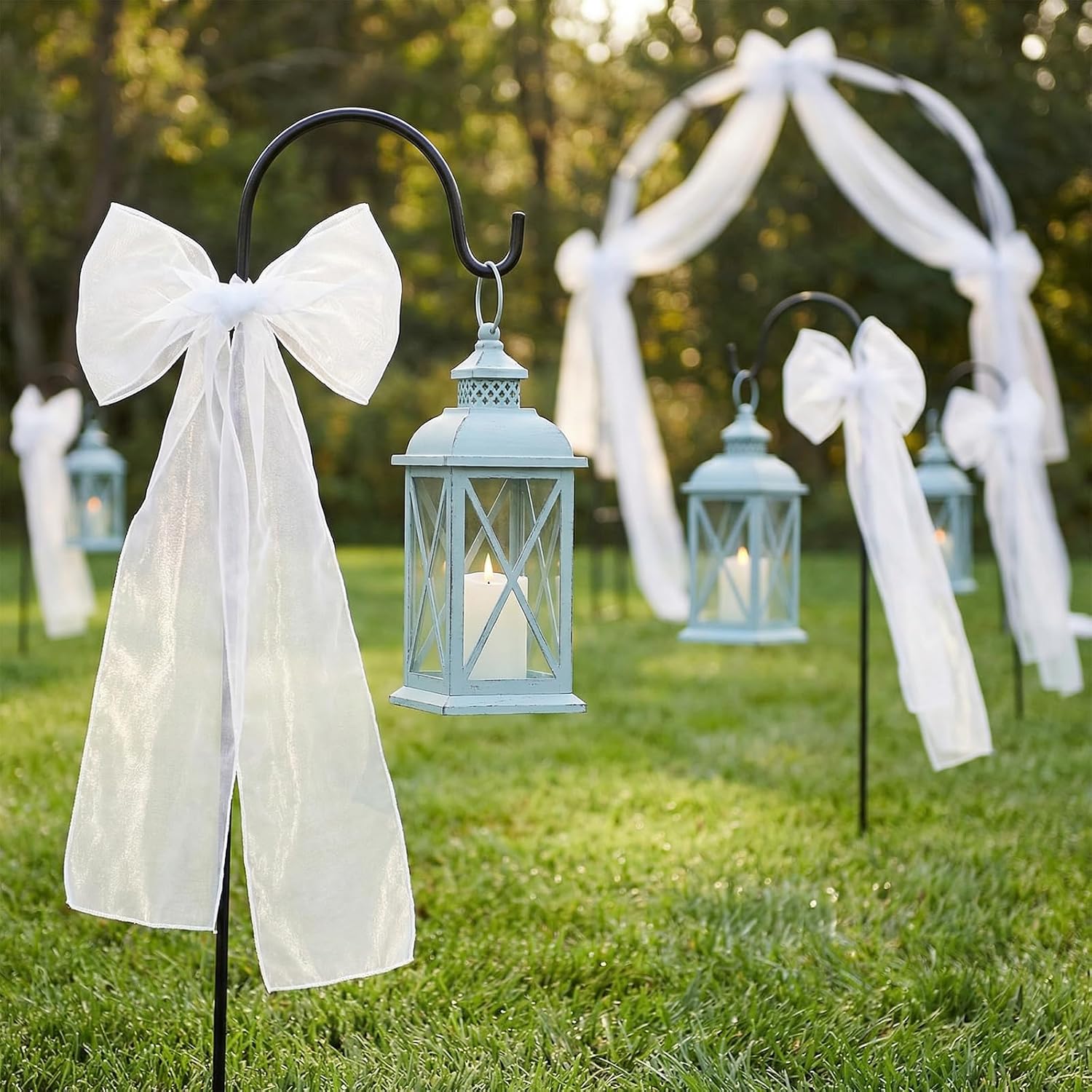 Tosnail 30 Pack Organza Chair Sashes - Elegant White Tulle Bow Ties for Weddings & Parties | 108 x 6.7 Inches