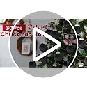 Naozinebi 30 Pack Black Velvet Christmas Ornaments - Shatterproof Holiday Tree Decorations