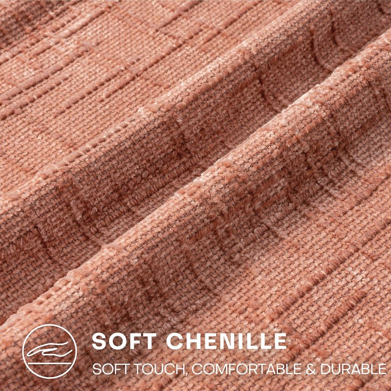 ZSkogur Decorative Throw Pillow Covers 18x18 Inch Set of 2, Soft Solid Farmhouse Chenille Couch Pillows, Spring Pillow Covers for Couch Sofa Bed Living Room Home Decor Pillowcase, Coral