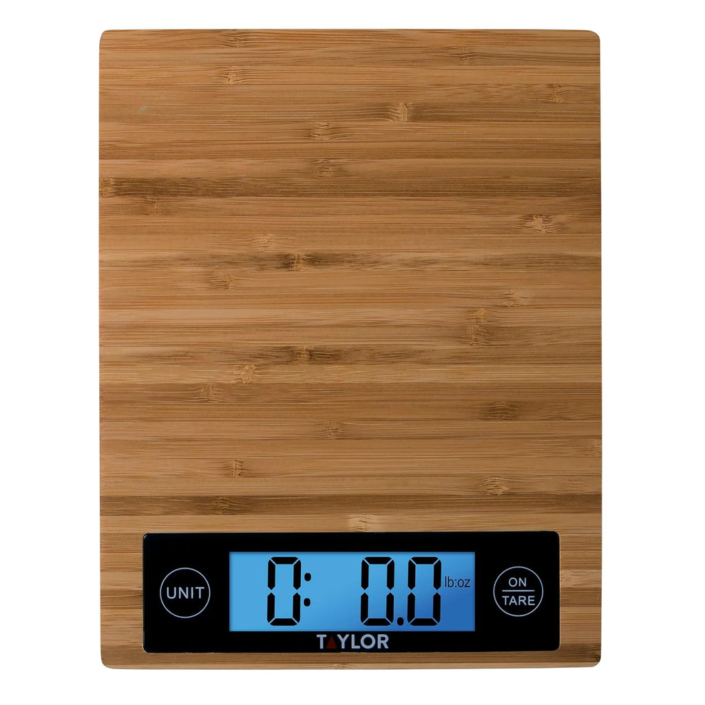 Taylor Digital Kitchen Scale - Accurate 11 Lb Capacity with Stylish Bamboo Design