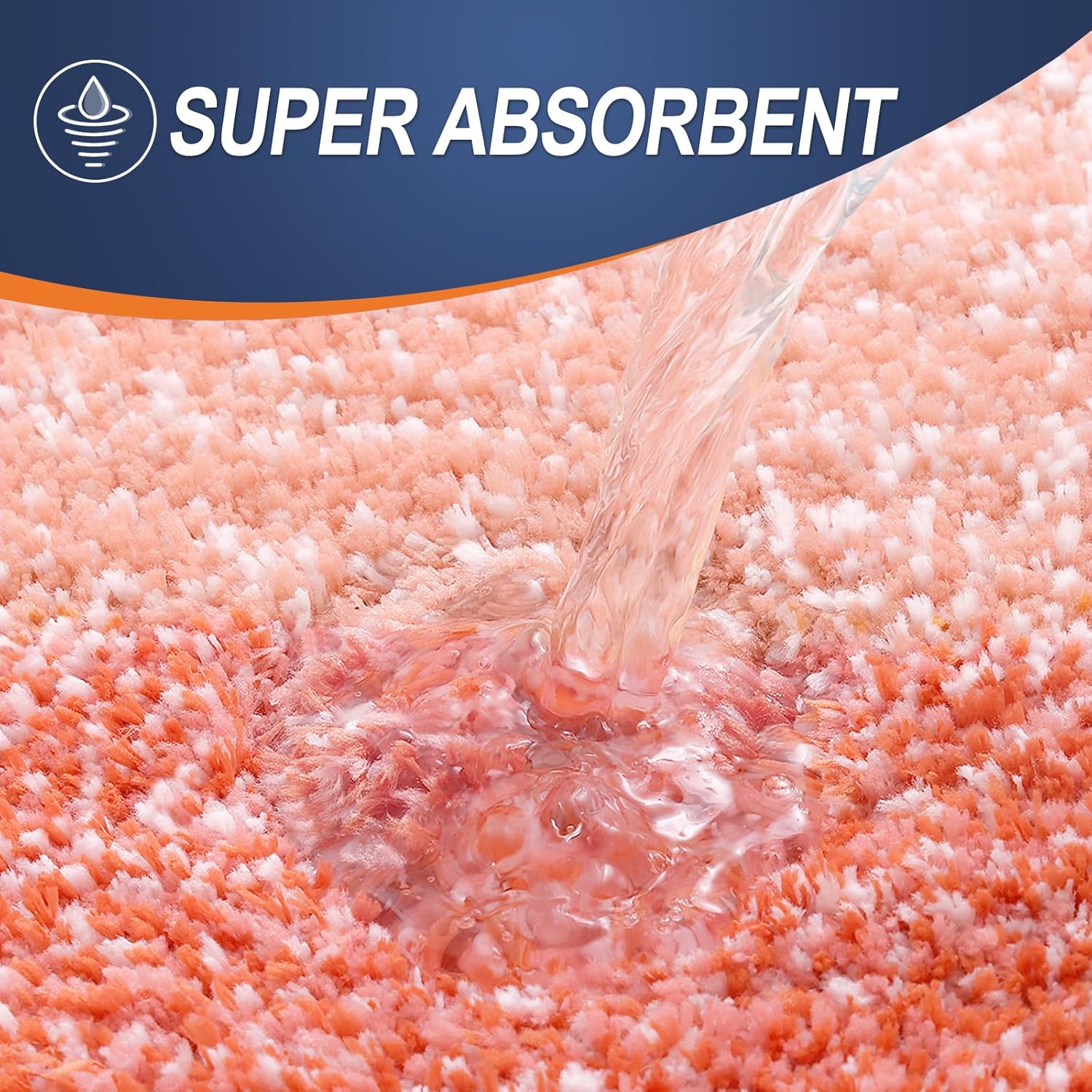 OLANLY Large Bathroom Rug Mat - Extra Soft Microfiber, Quick Dry & Machine Washable | Coral 45x27 Inches