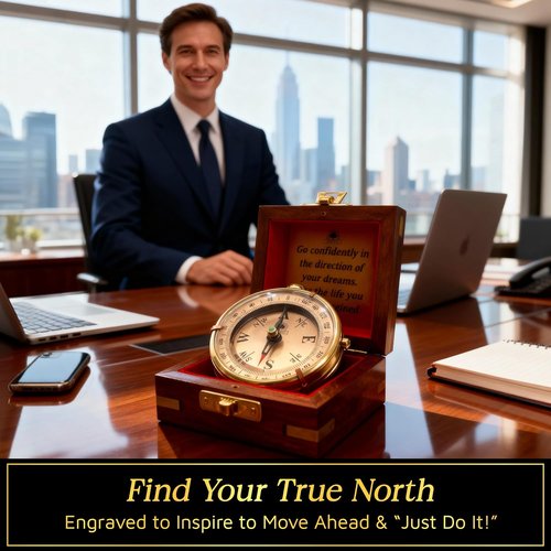 Dream Chaser Compass | Unique Graduation Gift for Him - Motivational Card Included, Perfect for College & High School