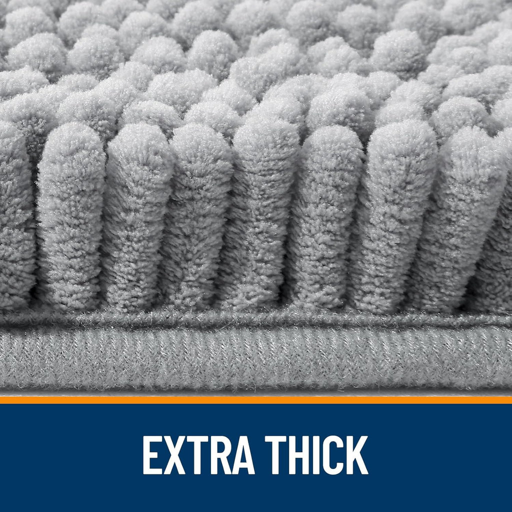 OLANLY Bathroom Runner Rug - Extra Soft Chenille, Quick Dry, Machine Washable | 47x17 Inches, Grey
