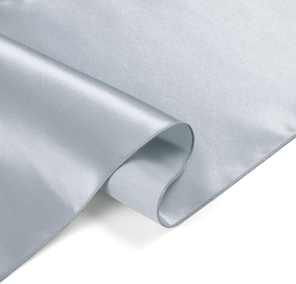 Skiennix Silver Table Runner - Satin Silk-Like Smooth Decor | 12 Pack, 12x108 Inches for Weddings & Parties