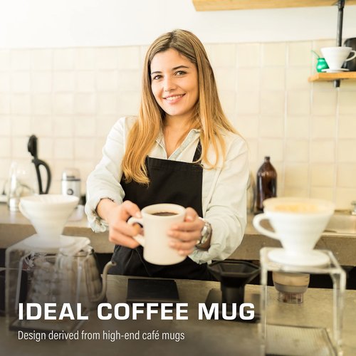 COLETTI Diner Mug — Heavy Coffee Mug, Retro Coffee Mug – Sturdy & Heavy Diner Mug – Nostalgia in Every Sip [Cream, 11 oz, Single]