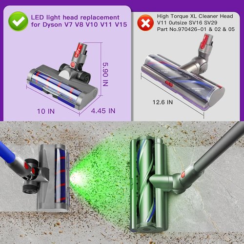 Lemige V11 V15 LED Light Head & Vacuum Filter Replacement Parts for Dyson V11 & V15 Models