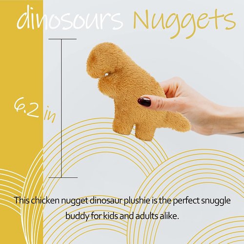 Mini Dino | Chicken Nugget Plush Toy - Realistic 4.2-Inch Stuffed Pillow for Kids, Perfect Gift