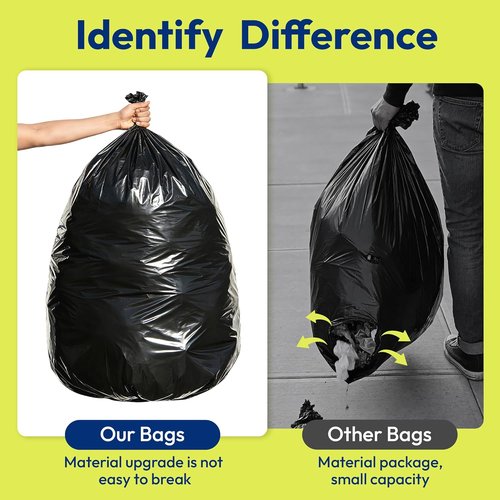 Heavy Duty Contractor Trash Bags - 33 Gallon, 30 Count | Strong Black, Leakproof Star Seal for Construction & Yard Debris